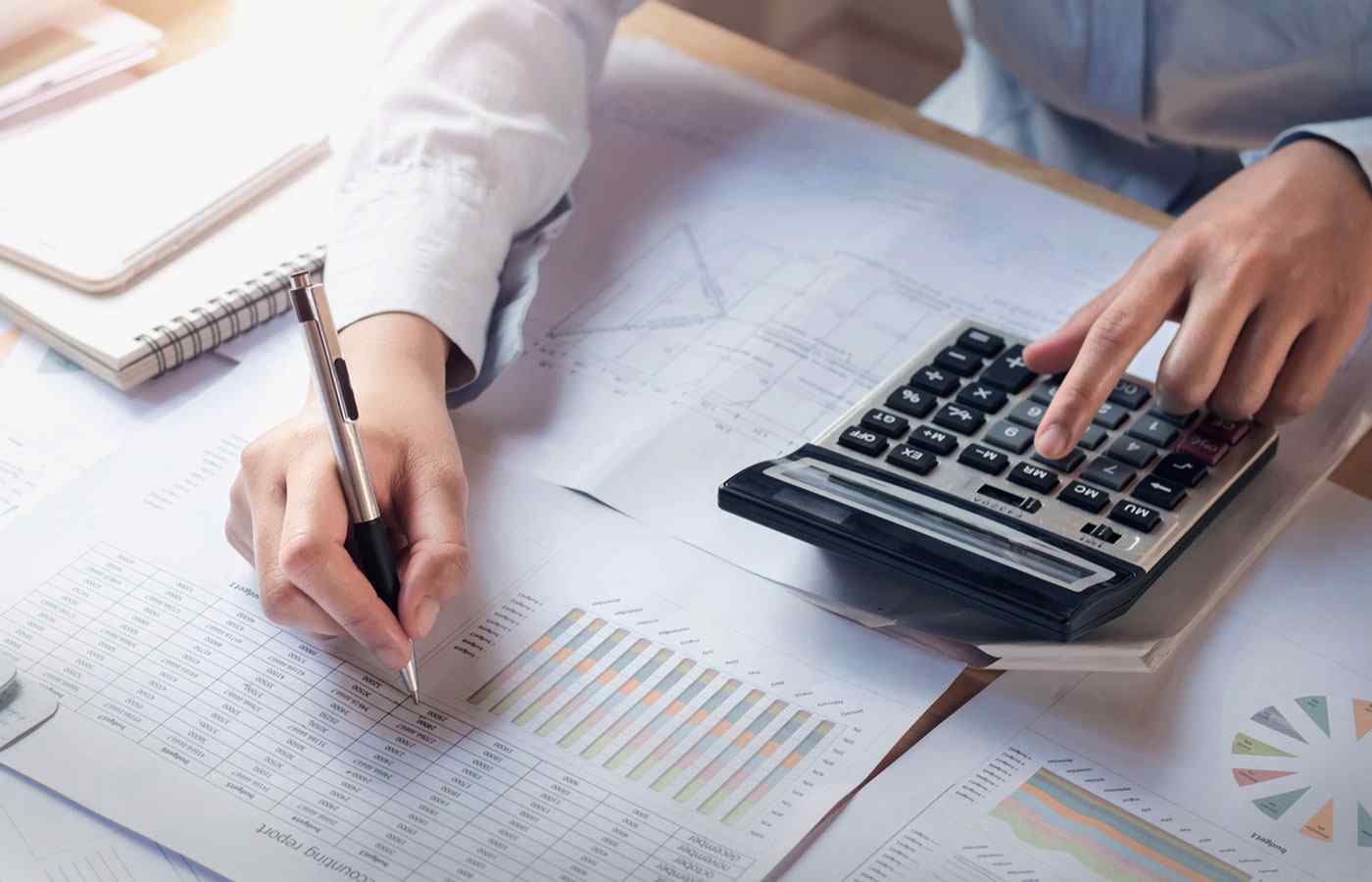 accountant reviewing the numbers within an investors portfolio