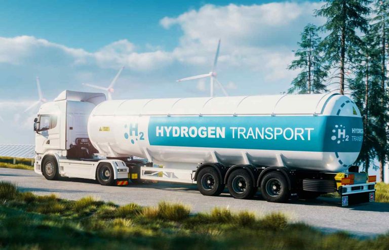 hydrogen fuel being transported