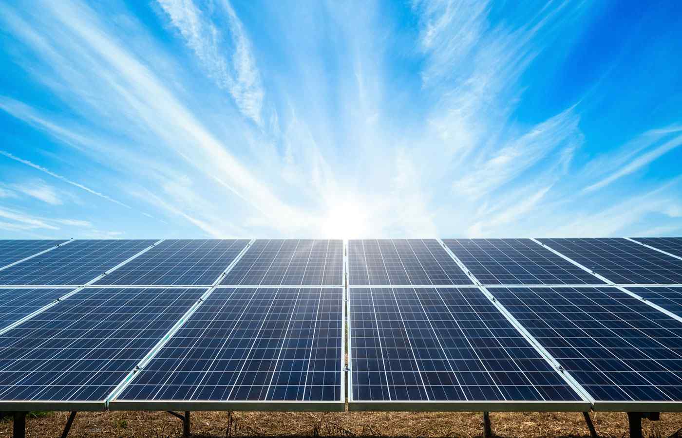 solar panels generating green electricity
