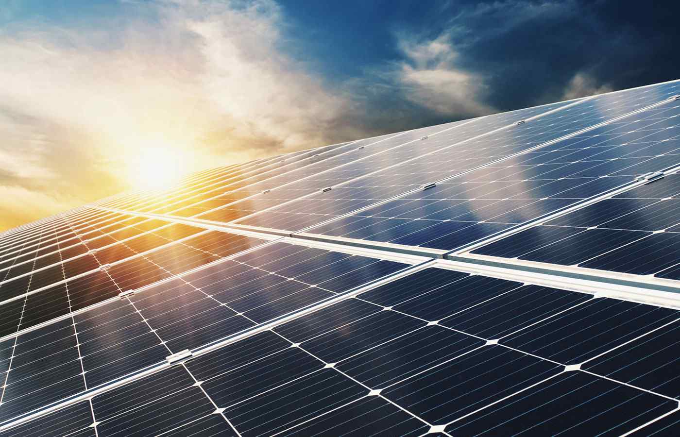 solar panels generating clean electricity