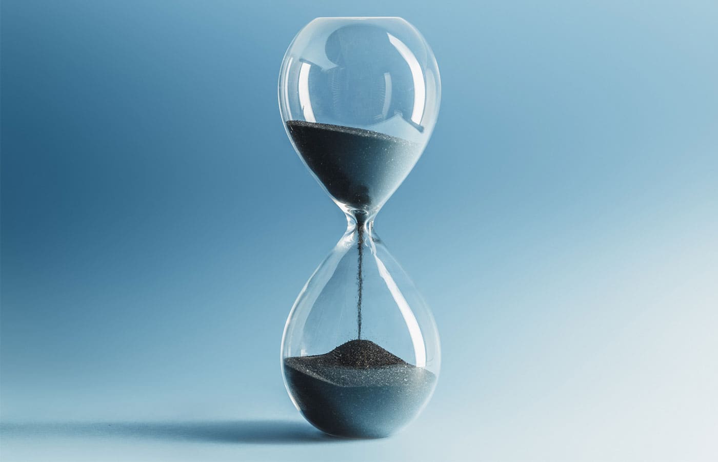 Hourglass showing that time is running out