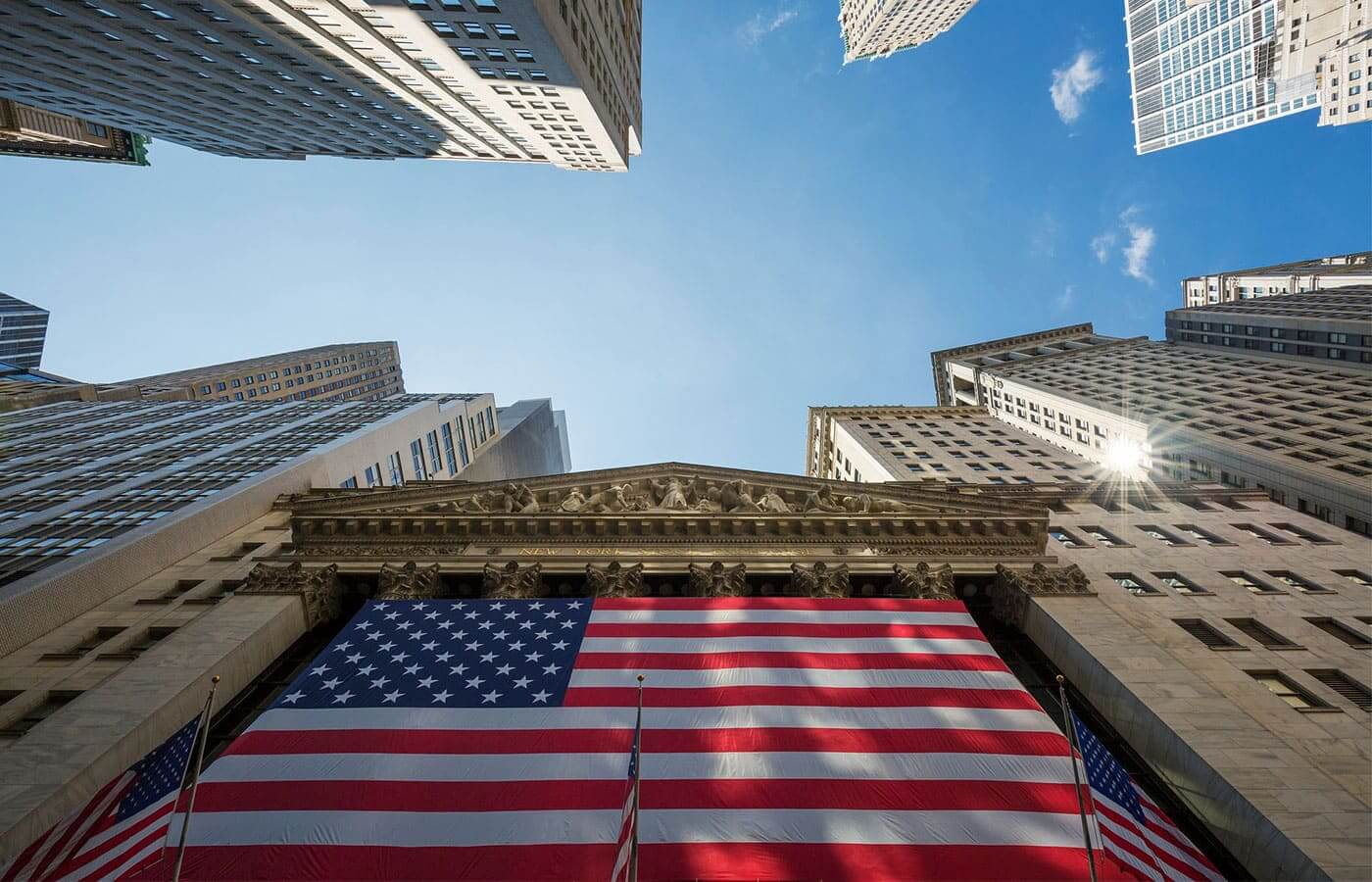 Entrance to the New York Stock Exchange on Wall Street